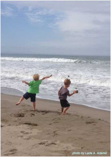 boys at the Pacific beach